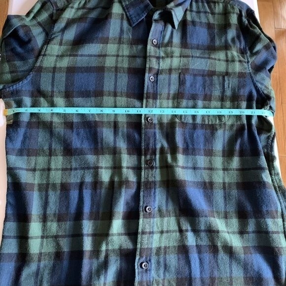 J Crew Mid Weight Cotton Flannel Shirt Blackwatch Plaid Classic Men's Size XL - Picture 4 of 9